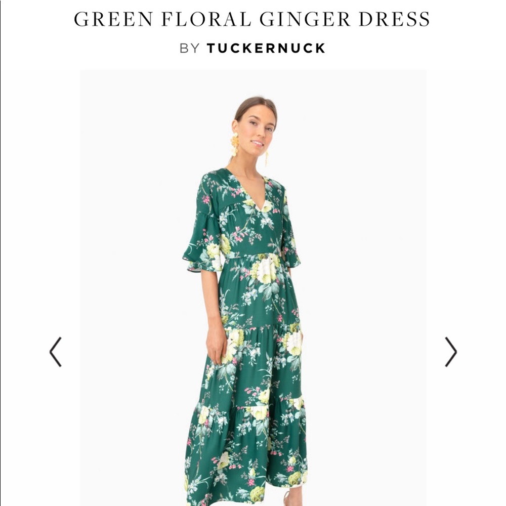 Tuckernuck Green Floral Ginger Dress